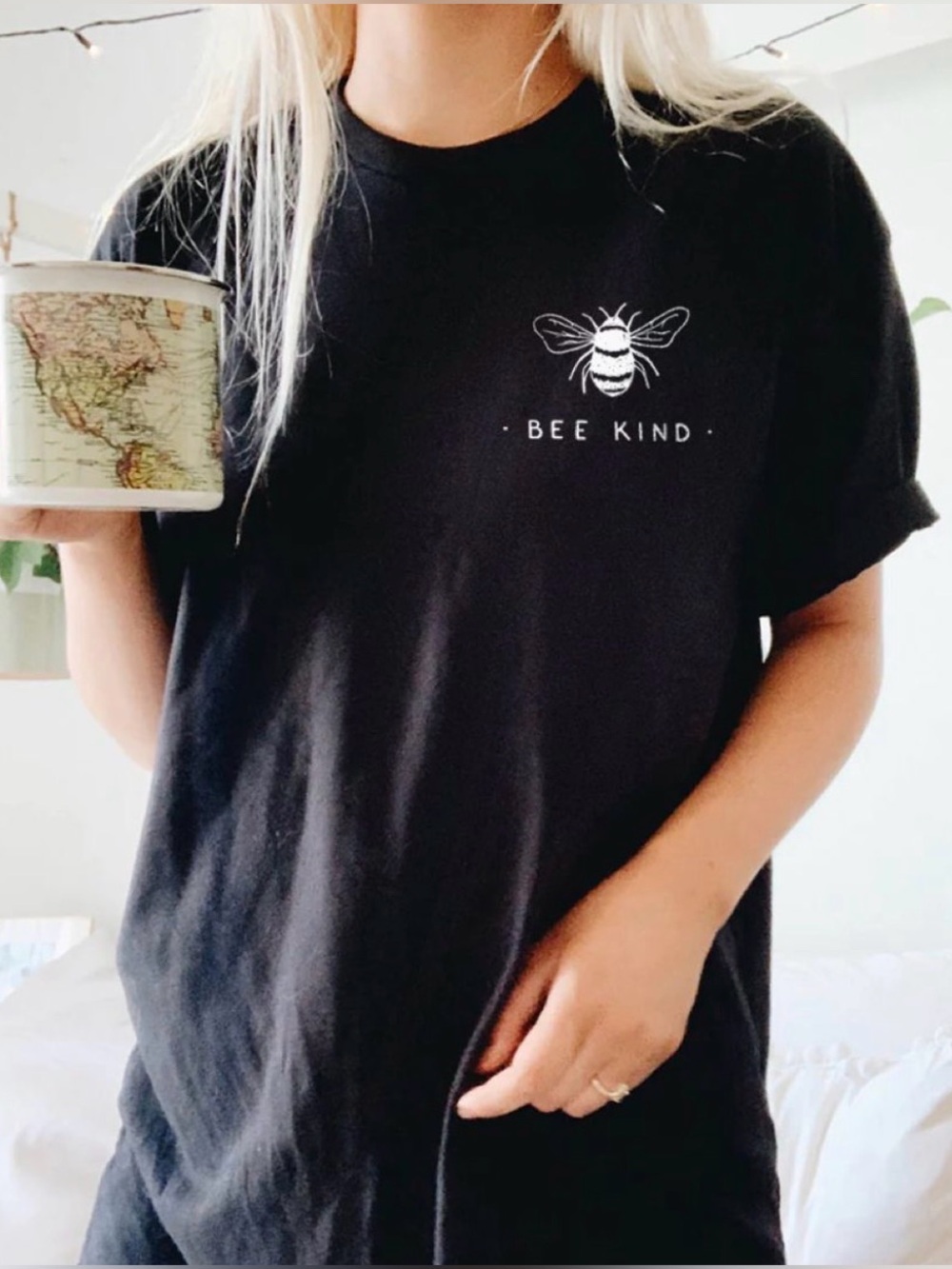 Bee Kind Graphic Tee for Women - Black